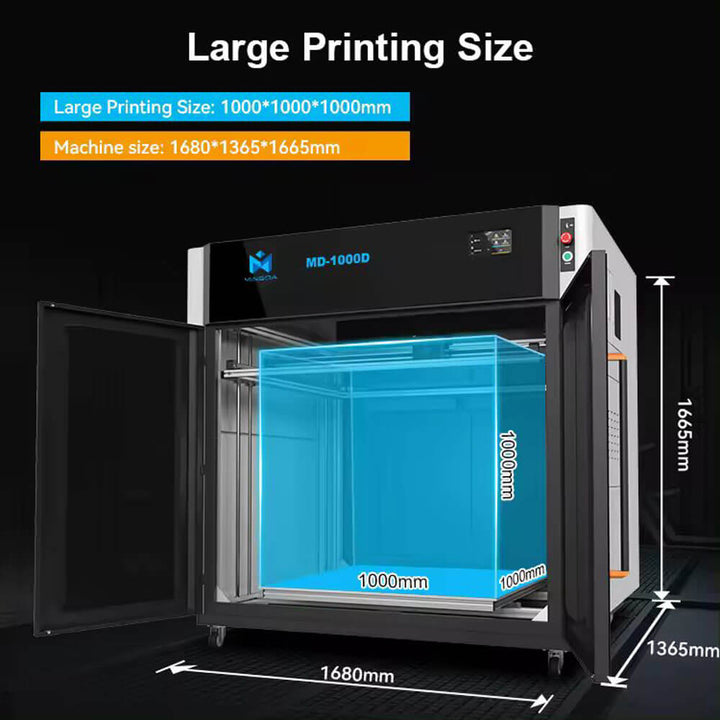 Mingda MD 1000D Large Format Independent Dual Extruder IDEX 3D Printer Multicolor Fast 3D Printer Large Scale Build Volume 1000x1000x1000mm 1000mm 1 meter 1m large industrial 3d printer