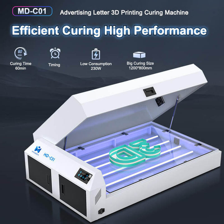 Mingda MD-C01 Advertising Letter 3D Printer Curing Machine Big Curing Size 1200x800mm LED UV Light Cure Curing Machine for UV Glue